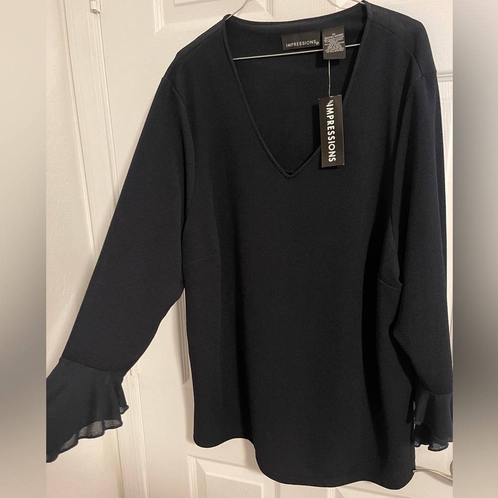 Black Blouse with Bell Sleeves